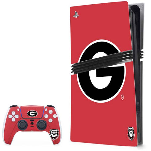University of Georgia Logo Red PS5 Pro Bundle Skin
